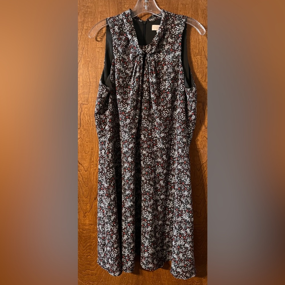 Loft Dress Floral Bluish Gray. Size 16.